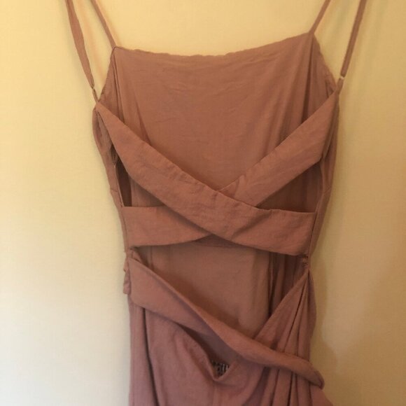 Hello Molly Top It Off dusty pink faux wrap dress sz M - Picture 12 of 16
